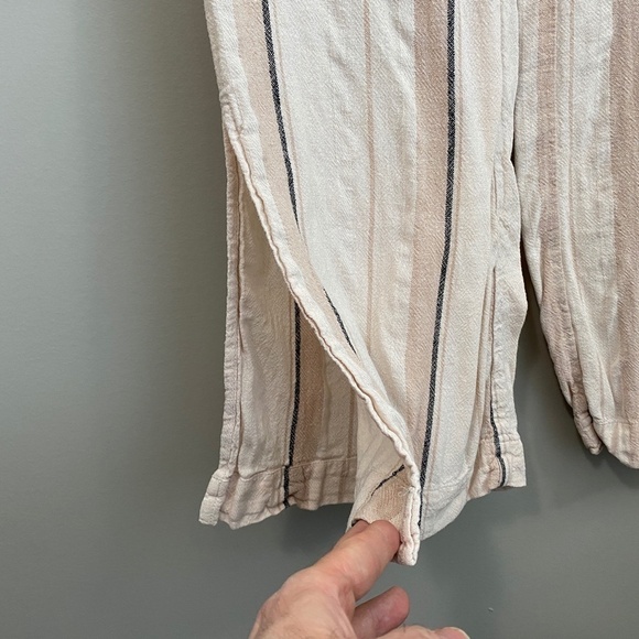 Indigo Rein Women's Linen Blend Cropped Wide Leg Pull-on Pants Size Small - Picture 3 of 10